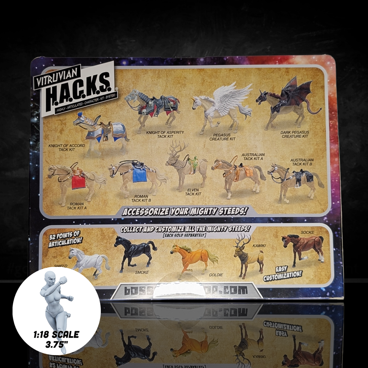 Mighty Steeds - Knight of Asperity Heavy Tack Kit - Dark Knight Horse Armor Accessory Set new in box by Boss Fight Studio Llc