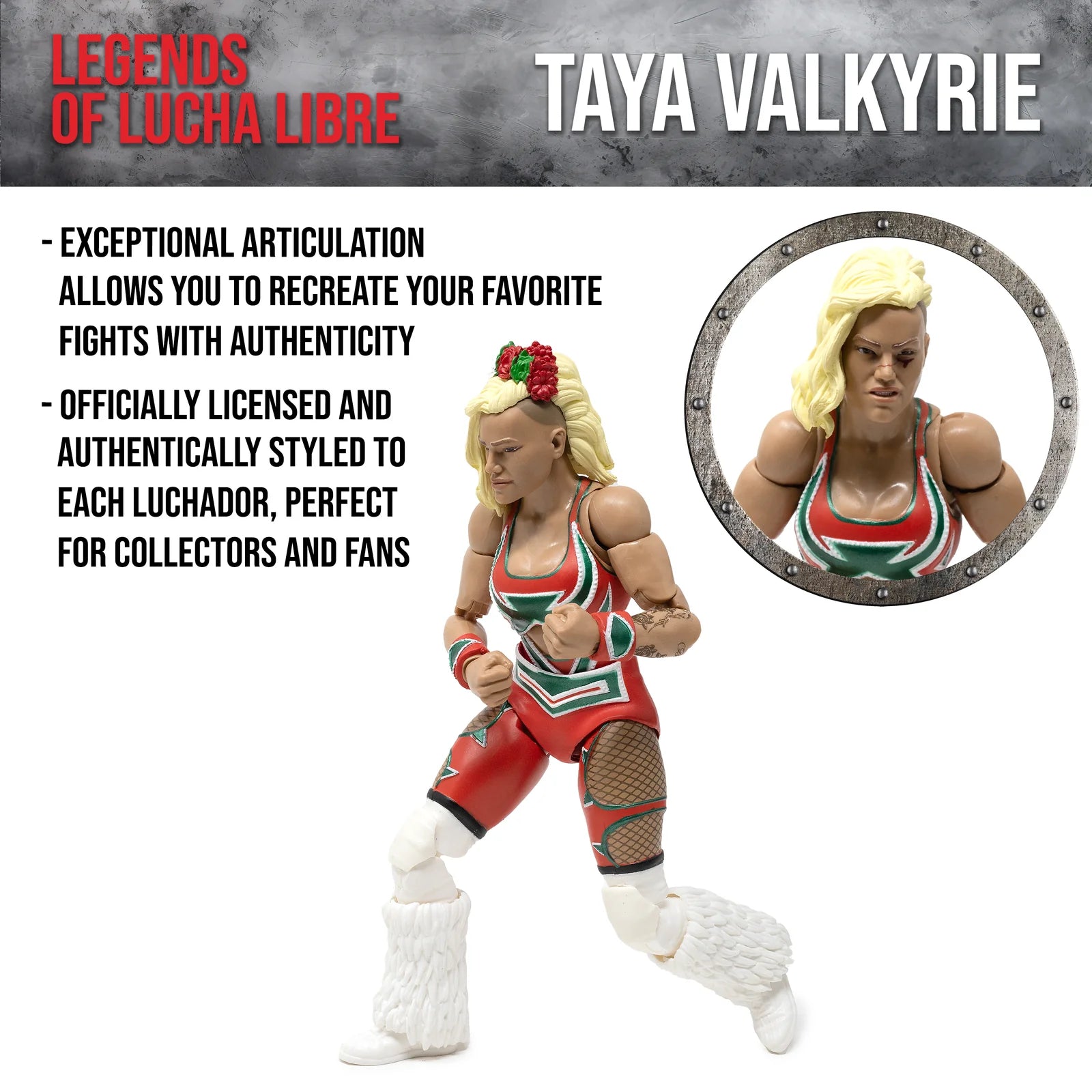 Taya Valkyrie with Prince Presley Legends of Lucha Libre Premium 1:12 Scale 6" Action Figure