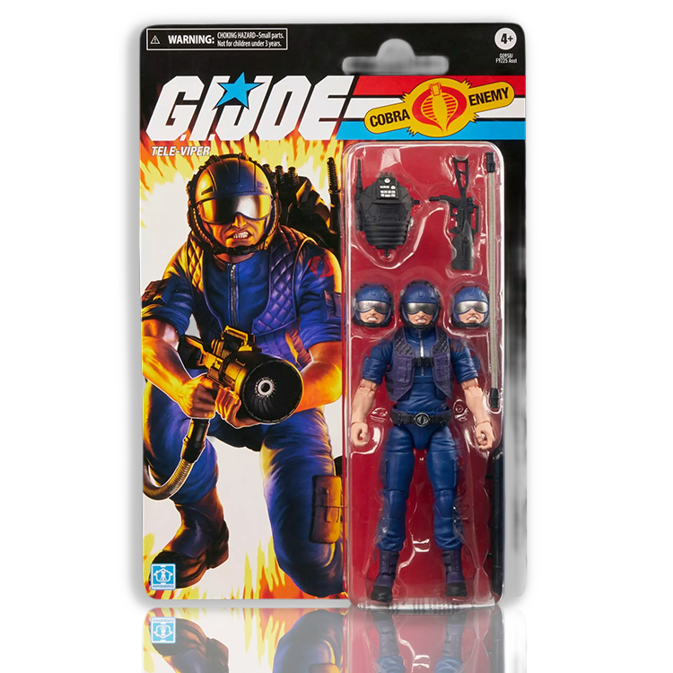 G.I. Joe Classified Series Retro Cardback Cobra Tele-Viper 6-inch figure with accessories in vintage packaging