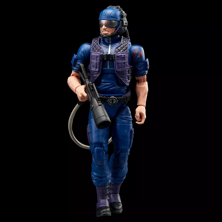 G.I. Joe Classified Series Retro Cardback Cobra Tele-Viper 6-inch action figure with detailed gear and animated visor.