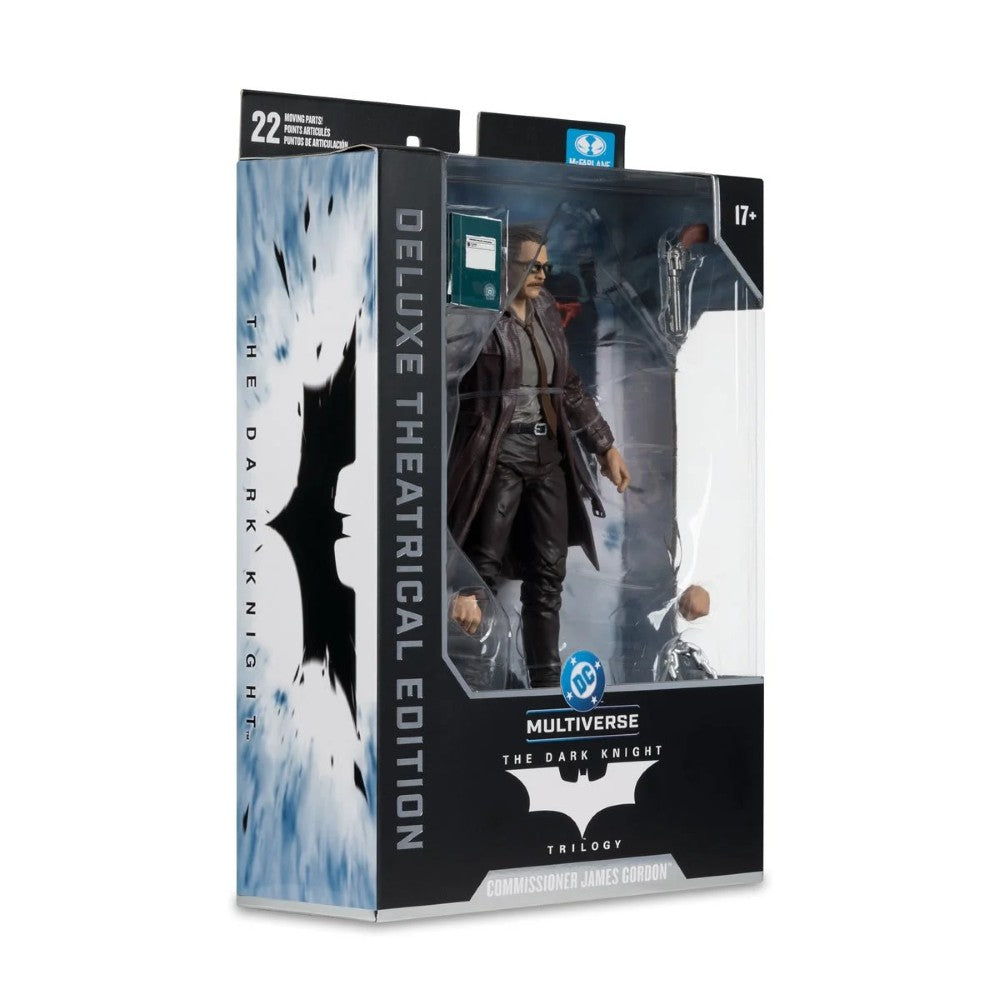 Multiverse The Dark Knight Trilogy Deluxe Theatrical Edition Batman Animated Movie Figure in its original window box packaging, featuring the Joker figure and accessories.