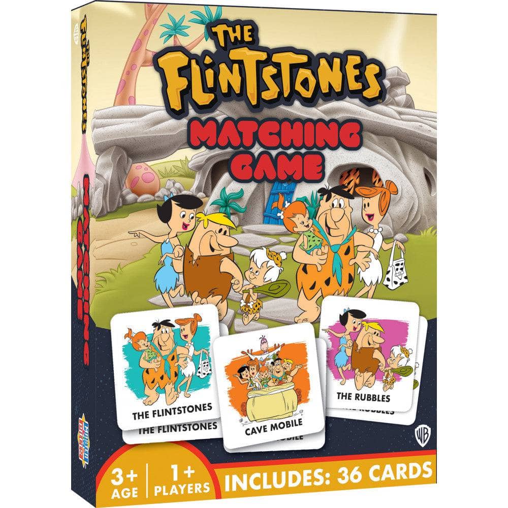 The Flintstones Memory-Matching 36 card game by Master Pieces with colorful family and cave mobile cards