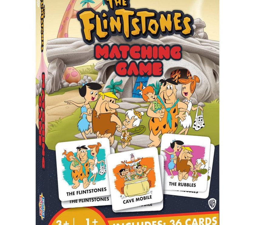 The Flintstones Memory-Matching 36 card game by Master Pieces with colorful family and cave mobile cards