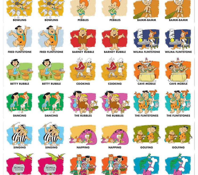 The Flintstones Memory-Matching 36 Card Family of Bedrock game by Master Pieces with colorful character pairs