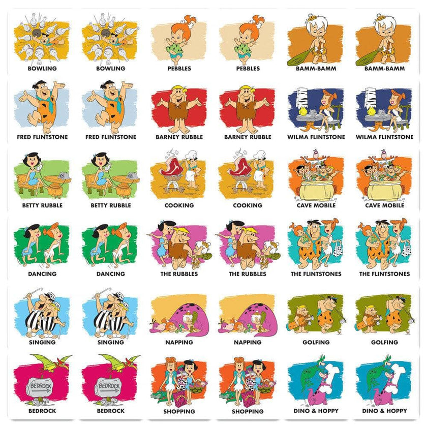 The Flintstones Memory-Matching 36 Card Family of Bedrock game by Master Pieces with colorful character pairs