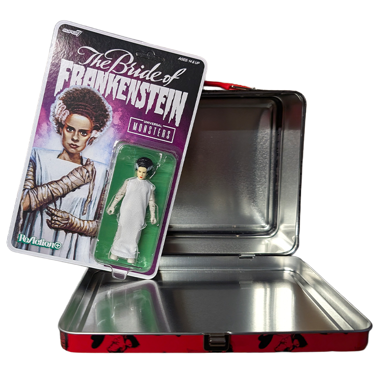 Frankenstein and Bride Universal Monsters ReAction Figure Set with Tin Tote Super7 Factory Entertainment