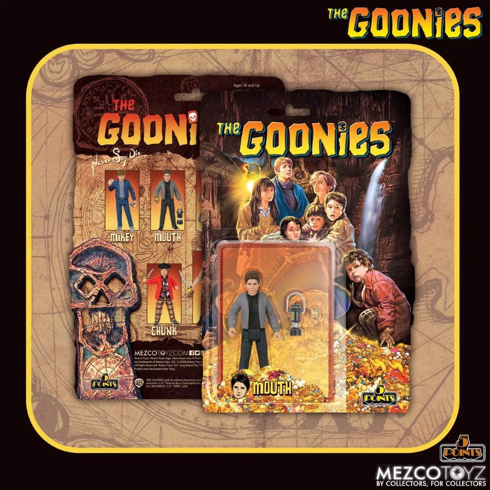 CHUNK (Lawrence "Chunk" Cohen) from The Goonies 1:18 Scale 3.75" 5 Points Retro Action Figure by Mezco packaging.