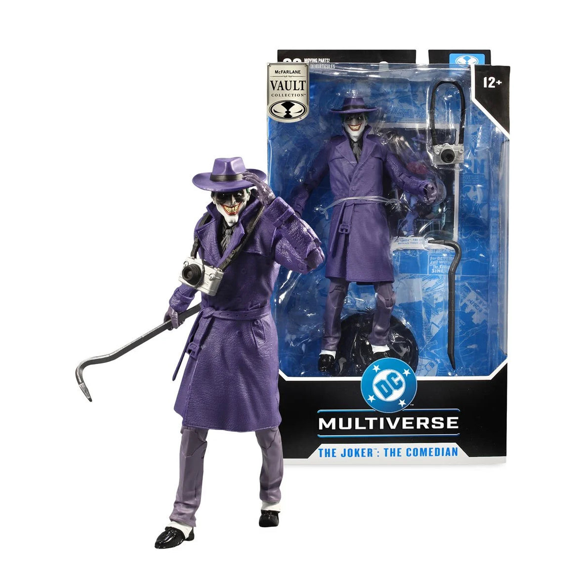 The Joker Comedian 7" McFarlane Action Figure Batman Three Jokers Killing Joke by McFarlane Toys, figure and packaging