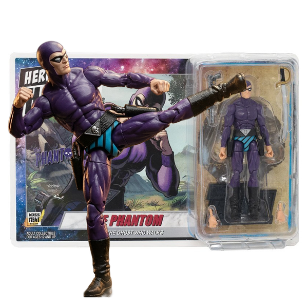 The Phantom Hero H.A.C.K.S. 21st Phantom Series Action Figure - Purple Suit Edition by Boss Fight Studio Llc in action pose.