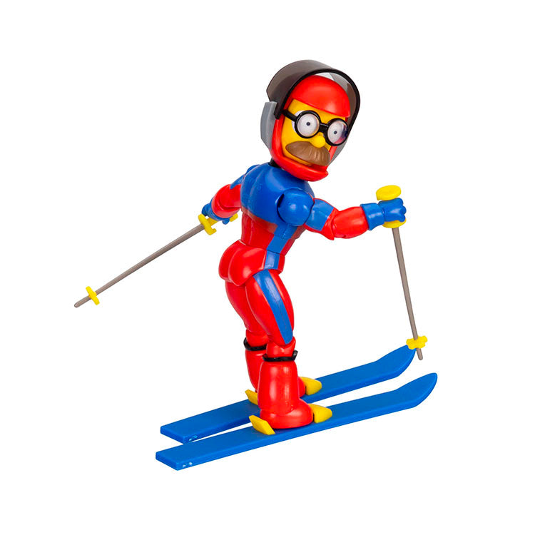 Jakks Pacific Sexy Ned Flanders action figure in form-fitting ski outfit with skis and poles, 5-inch scale.