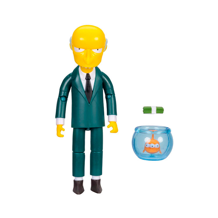 Jakks Pacific Simpsons 5-inch Mr. Burns action figure with three-eyed fish Blinky and rolled dollar accessory