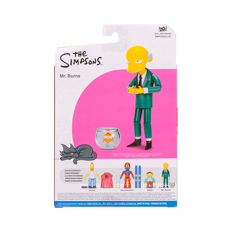 Jakks Pacific Simpsons 5-inch Mr. Burns figure with three-eyed fish Blinky in bowl collectible packaging