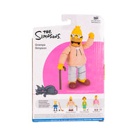Jakks Pacific 5-inch Grampa Simpson action figure with cane from The Simpsons in original packaging.