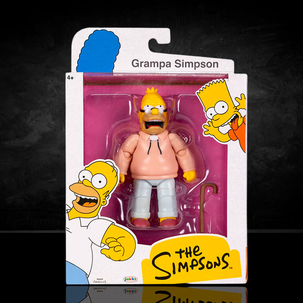 Jakks Pacific 5-inch Grampa Simpson action figure with cane in The Simpsons collector packaging