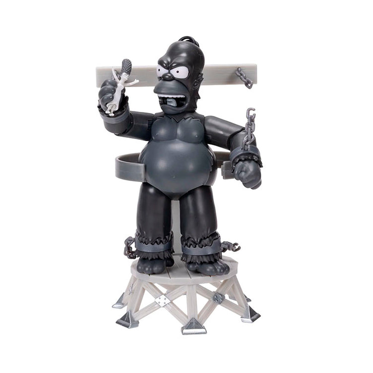 King Homer action figure from The Simpsons Treehouse of Horror III by Jakks Pacific with chair and mini-Marge accessory