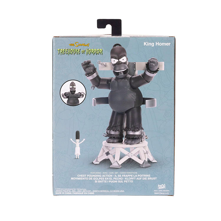 King Homer action figure from The Simpsons Treehouse of Horror III by Jakks Pacific with restraint chair and mini Marge.