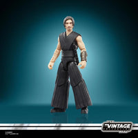 Star Wars Vintage Collection The Stranger (Qimir) Action Figure (VC382) by Kenner displaying detailed black outfit and arm guard.