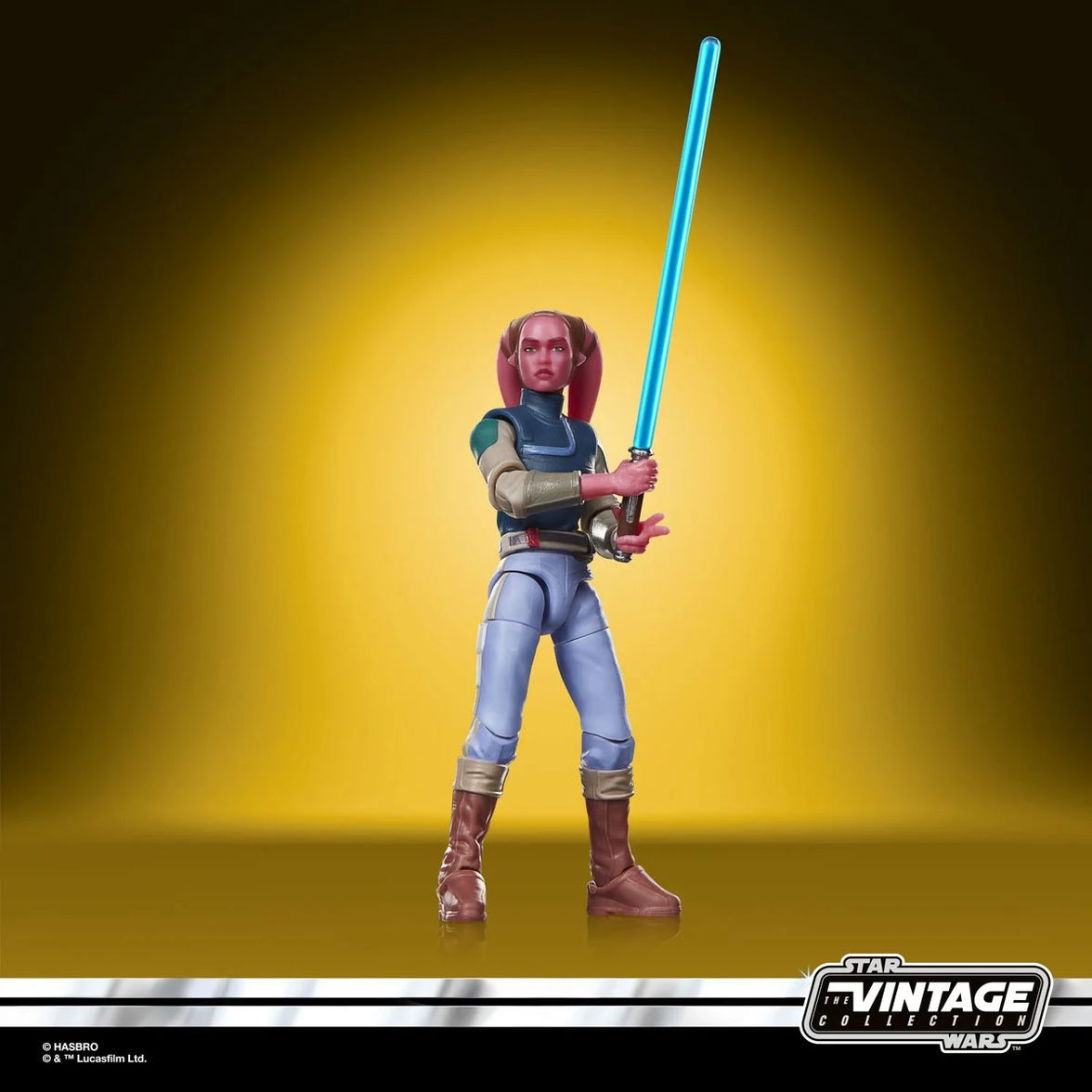 Devon Izara 3 3/4-Inch Action Figure - Star Wars The Vintage Collection by Hasbro with blue lightsaber