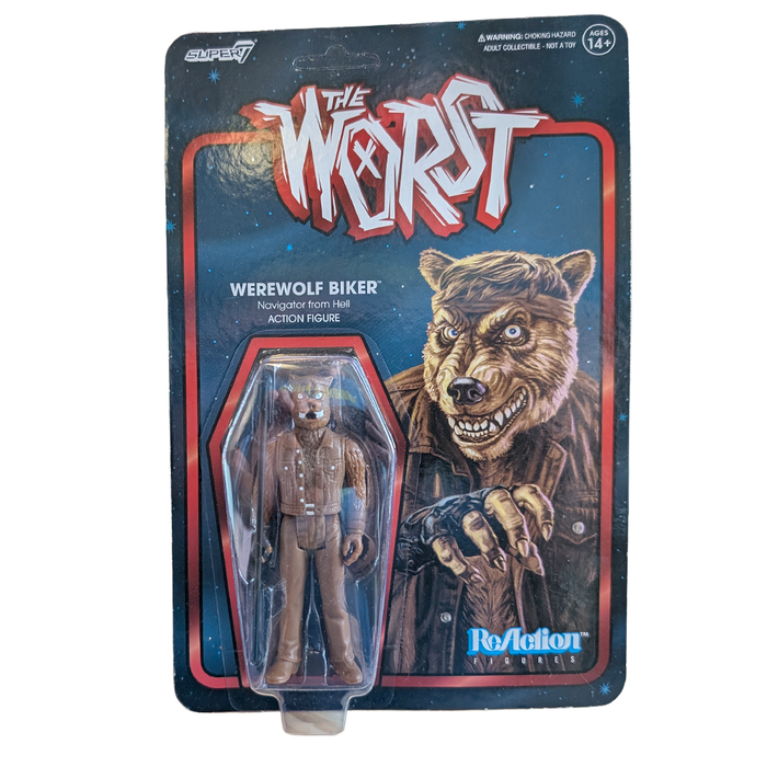 Super7 The Worst Werewolf Biker ReAction Figure (Wave 4) in carded packaging