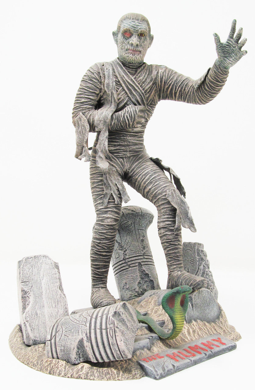 Atlantis Glow in the Dark Mummy Model Kit 1/8 Scale Aurora Tooling USA Made by Atlantis Models with detailed base and snake figure