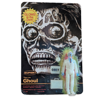 Packaged Super7 They Live Ghoul action figure with accessories and glow in the dark card art