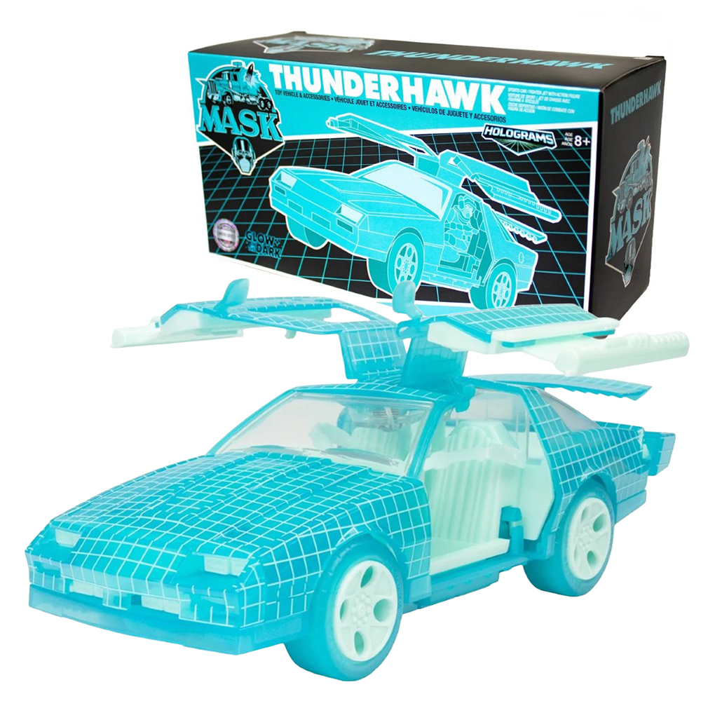 M.A.S.K. Thunderhawk Hologram Edition Vehicle by The Loyal Subjects with Matt Trakker Figure collectible toy in box