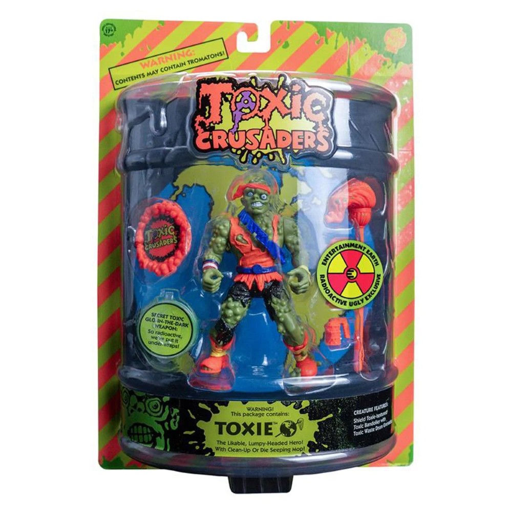 Toxic Crusaders Toxie Glow-in-the-Dark 5-Inch Action Figure - Entertainment Earth Exclusive by Trick or Treat Studios in packaging