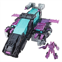 Hasbro Transformers Generations Selects Age of the Primes 18-inch Trypticon in spaceship mode with Full-Tilt figure.