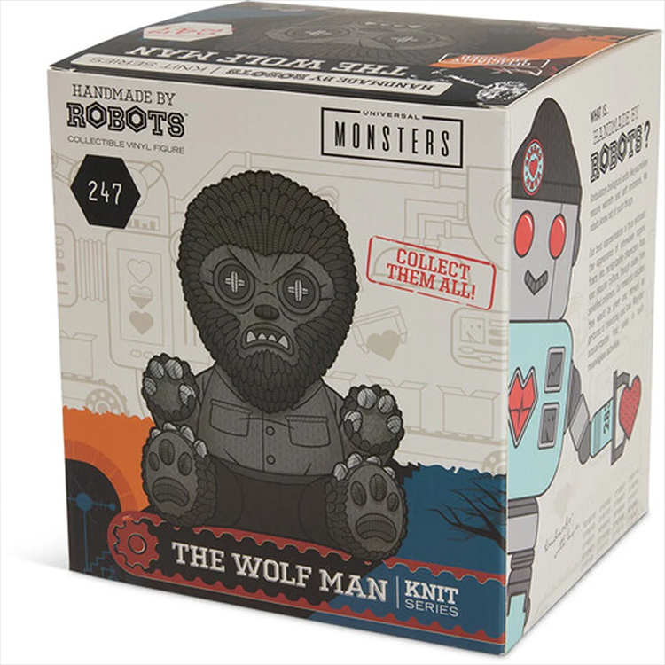 Universal Monsters The Wolf Man #247 Vinyl Figure with knit design in window box packaging by Handmade by Robots