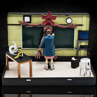 VHS Stars Stranger Things Season 1 VHS Playset by Console Heroes with Eleven facing Demogorgon in classroom setting