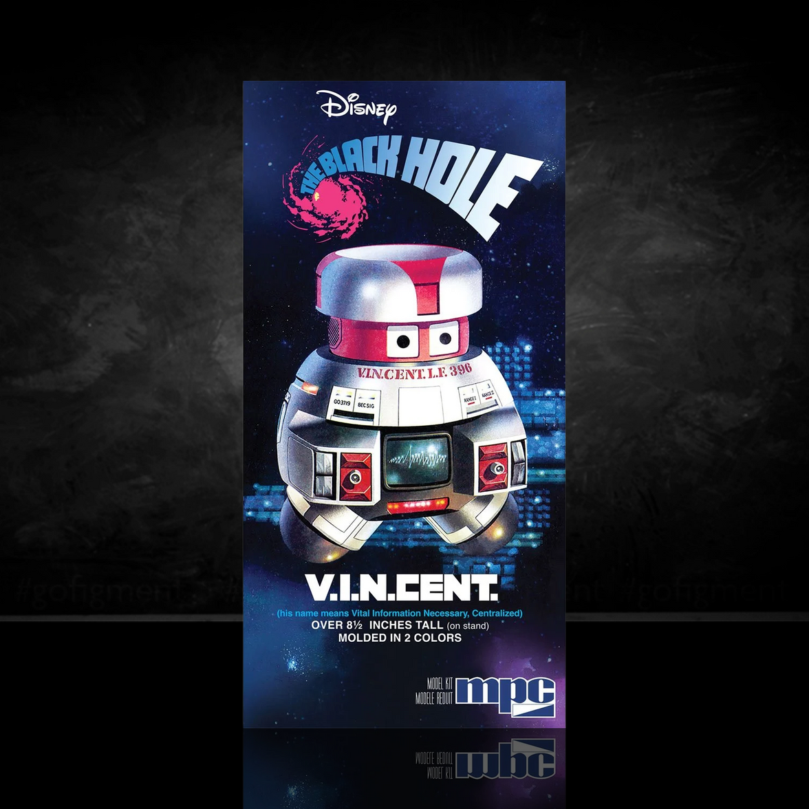 The Black Hole V.I.N.CENT. Robot 1:6 Scale Model Kit by Round 2 featuring detailed V.I.N.CENT. robot design from Disney's The Black Hole.