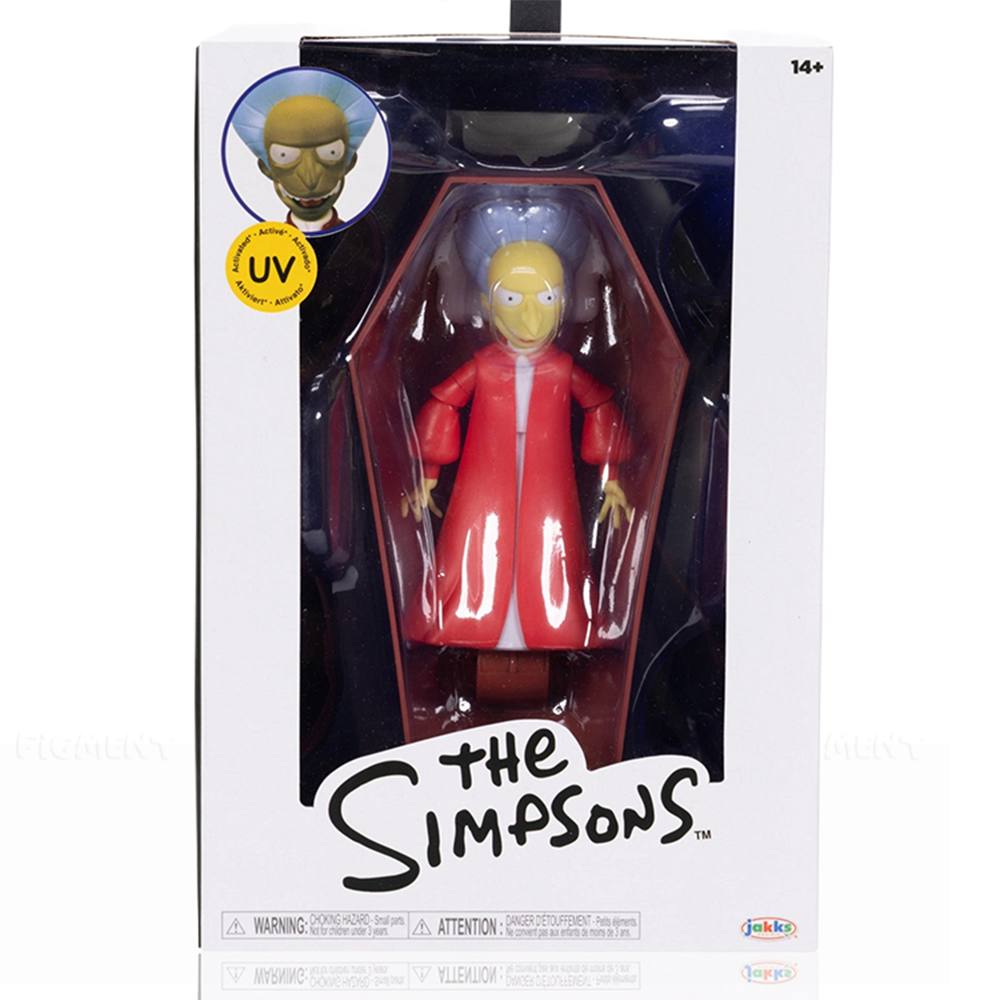 Vampire Mr. Burns Premium Action Figure The Simpsons 5" Coffin UV Jakks 1:12 collectible toy in red cloak packaging