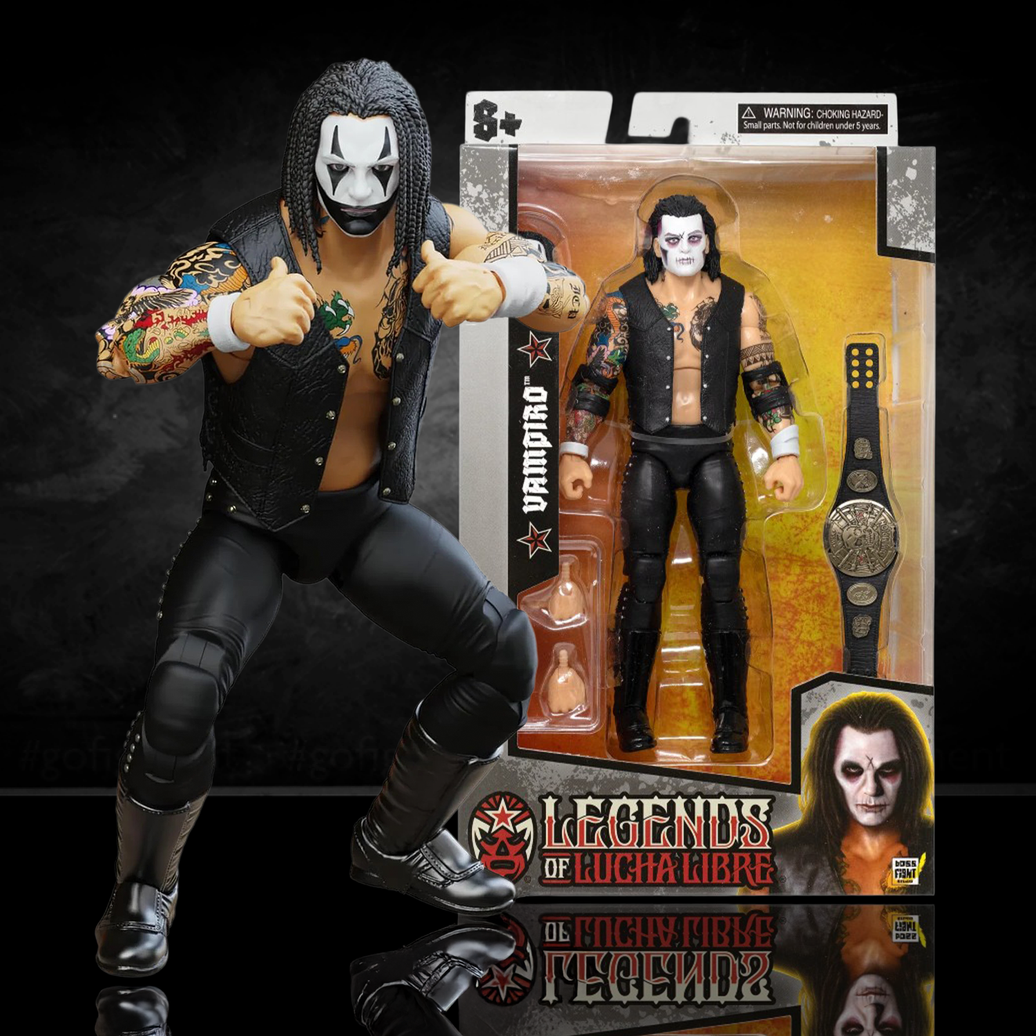 Vampiro Legends of Lucha Libre Premium Figure Boss Fight Studio WSX Belt (1:12 Scale)