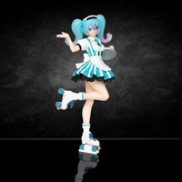 Taito Hatsune Miku Costumes Cafe Maid Version 7.1 Premium Figure - Authentic Limited Edition by Banpresto posing on roller skates