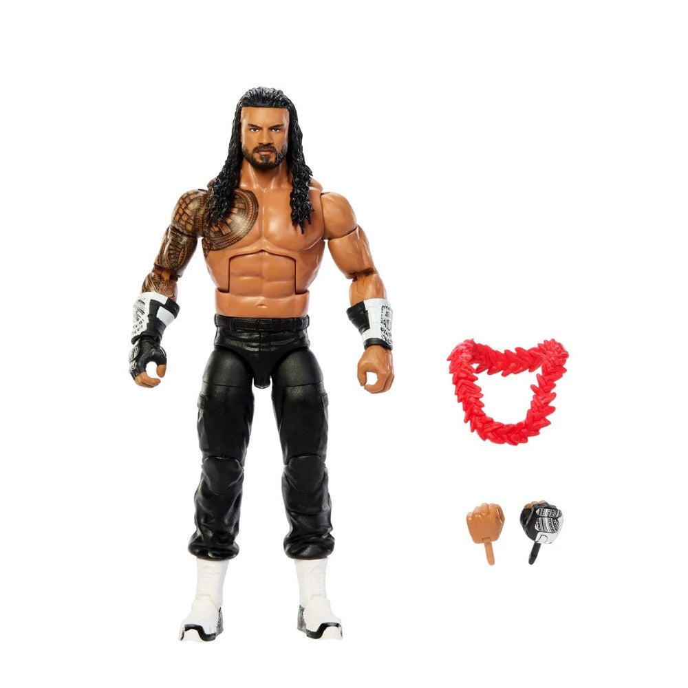 Muscular male action figure with long hair, black pants, white boots, red heart accessory, and interchangeable hands