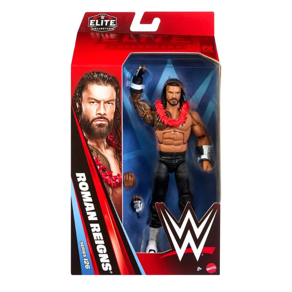 Roman Reigns wrestling action figure in red WWE Elite Collection packaging