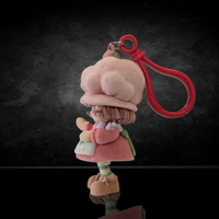 UCC World of Strawberry Shortcake soft flocked mini figure clip featuring pastel outfit and red hook attachment