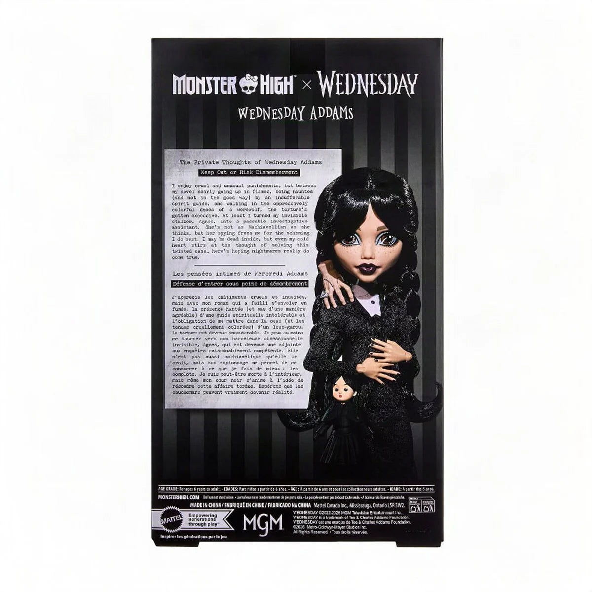 Monster High Wednesday Addams Fashion Doll - Season 2 Edition by Mattel in black boxed packaging