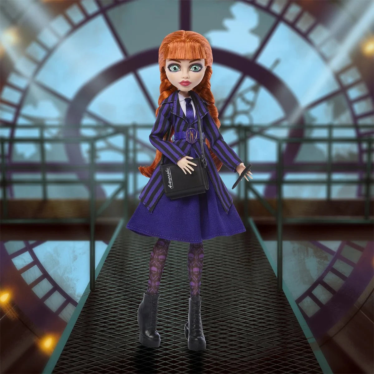 Monster High Wednesday Series Agnes DeMille Fashion Doll by Mattel in a purple school outfit