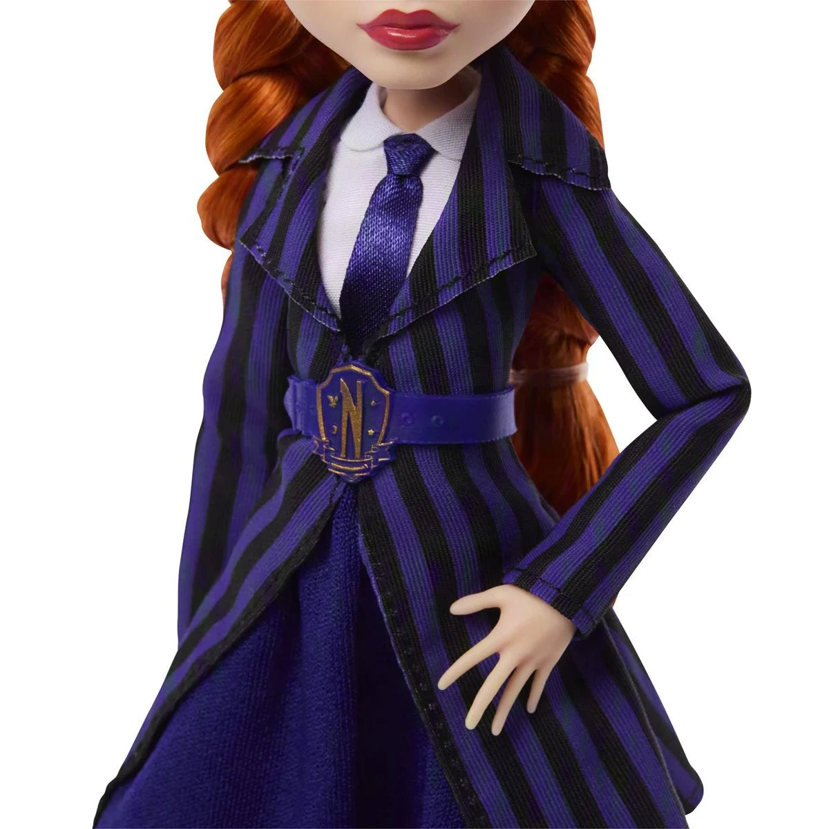 Monster High Wednesday Series Agnes DeMille Fashion Doll by Mattel in a purple striped outfit