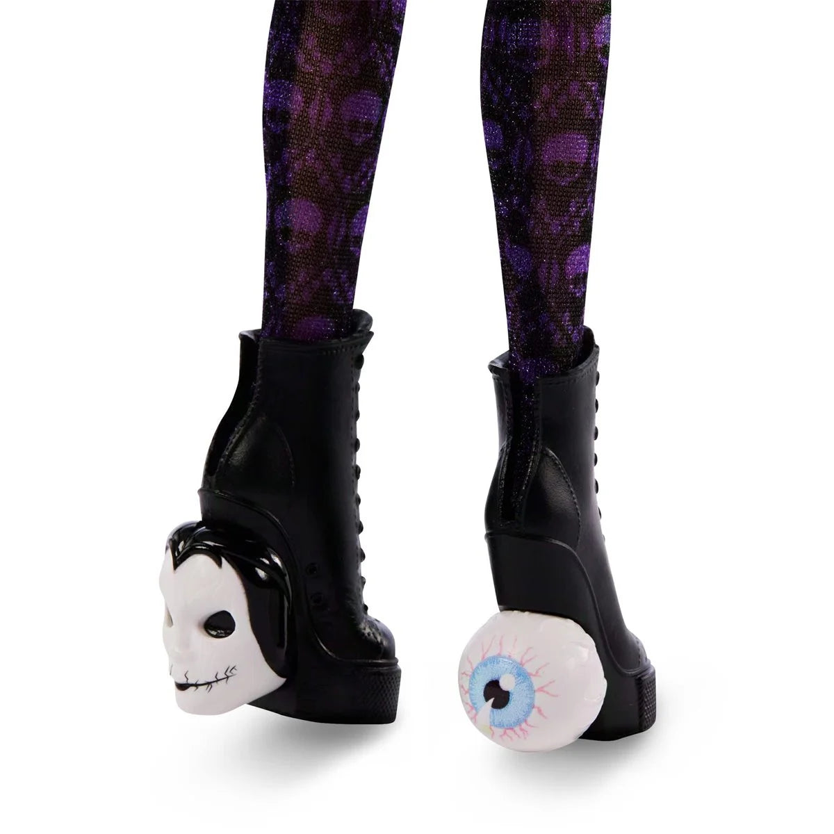 Monster High Wednesday Series Agnes DeMille Fashion Doll Mattel black platform boots with eyeball details