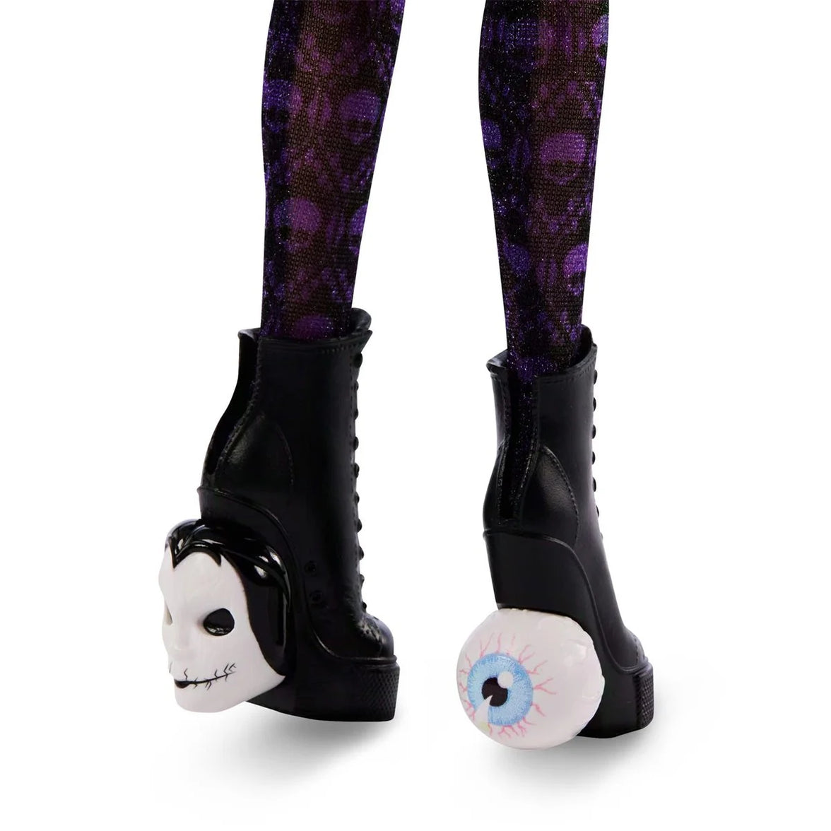 Monster High Wednesday Series Agnes DeMille Fashion Doll Mattel black platform boots with eyeball details