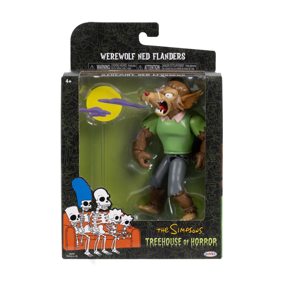 Werewolf Ned Flanders Deluxe Action Figure The Simpsons 5" Treehouse of Horror by Jakks Pacific in packaging.