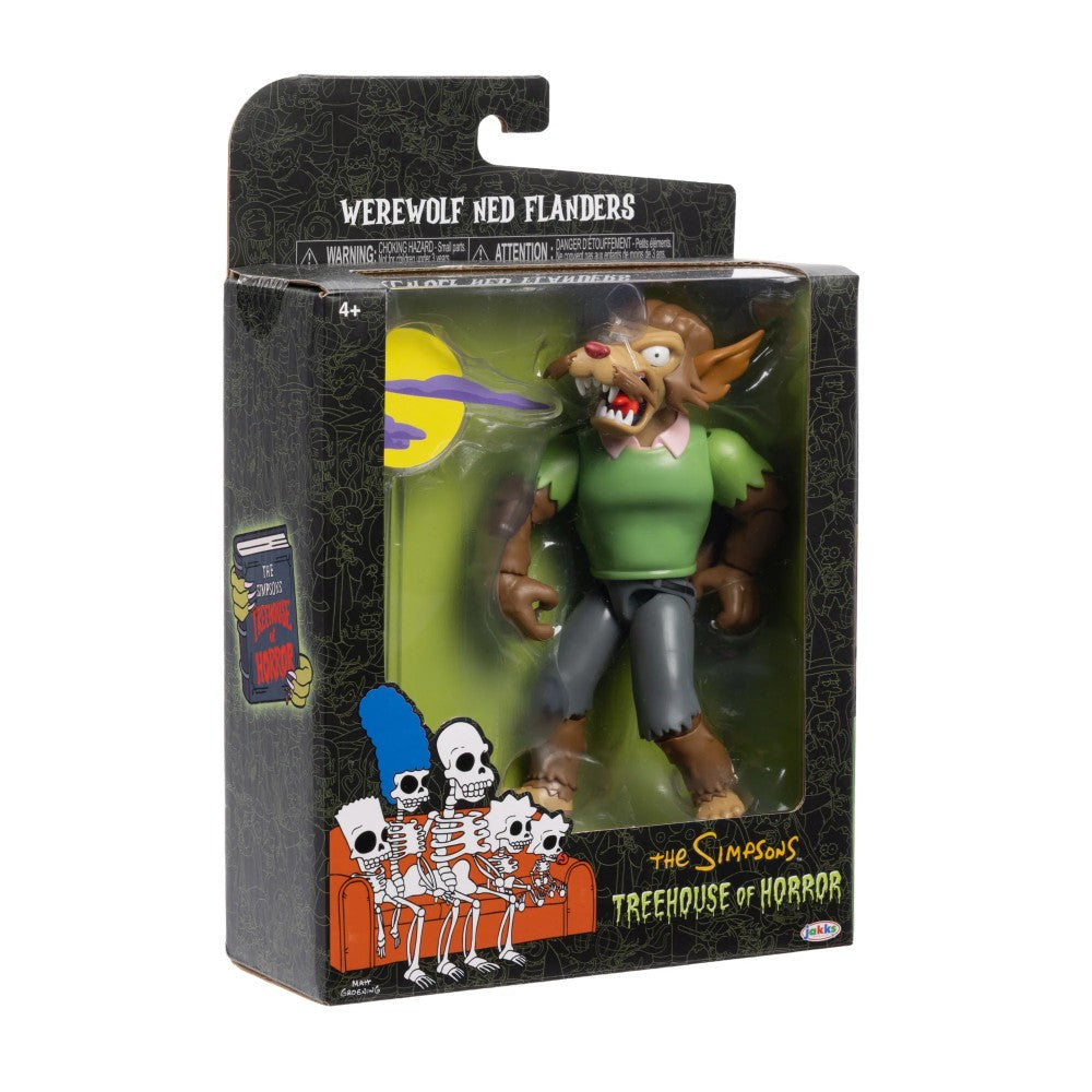 Werewolf Ned Flanders Deluxe Action Figure The Simpsons 5" Treehouse of Horror by Jakks Pacific in packaging.