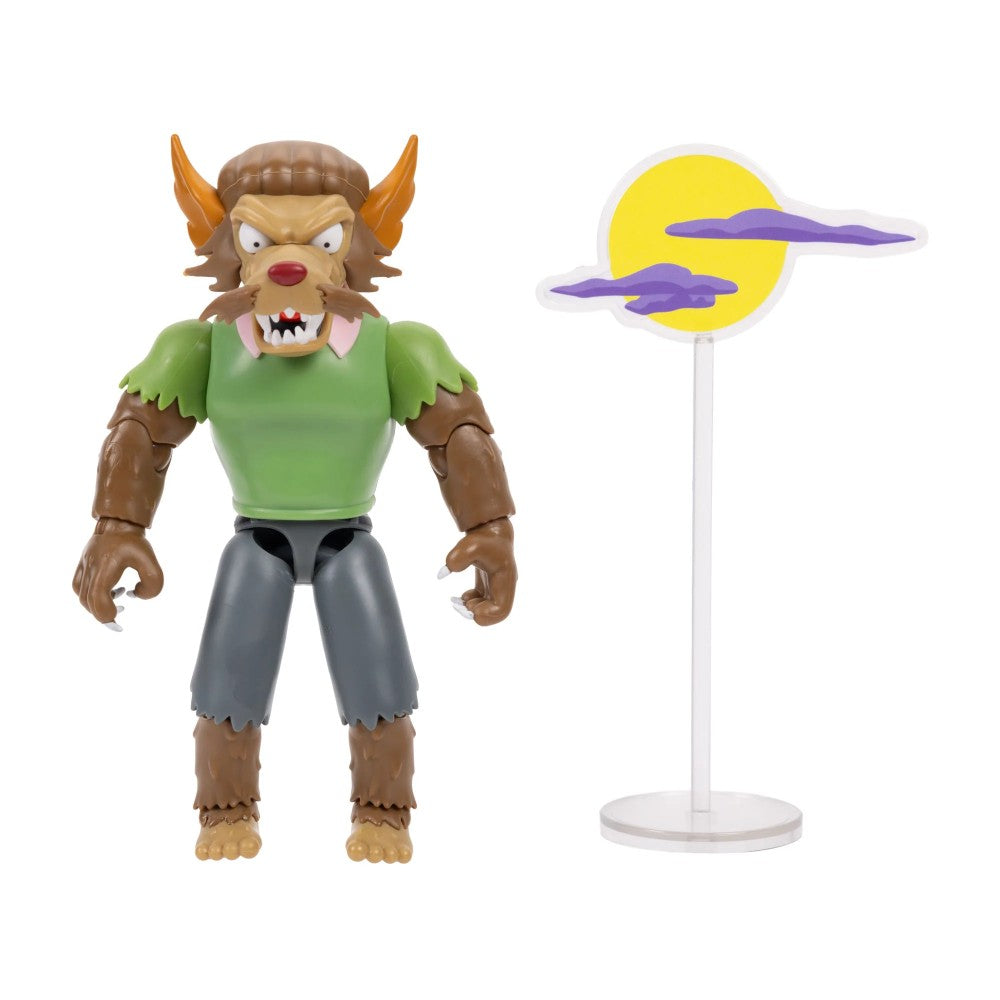 Werewolf Ned Flanders Deluxe Action Figure The Simpsons 5" Treehouse of Horror by Jakks Pacific with moon stand accessory