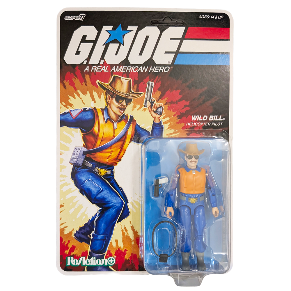 Wild Bill Helicopter Pilot Action Figure GI Joe Reaction Plus Series 1:18 by Hasbro sealed collectible figure