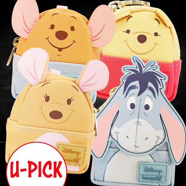 Mini-Loungefly Disney Winnie the Pooh and Friends Cosplay U-PICK Bag Charm Key Chains by Loungefly new in box