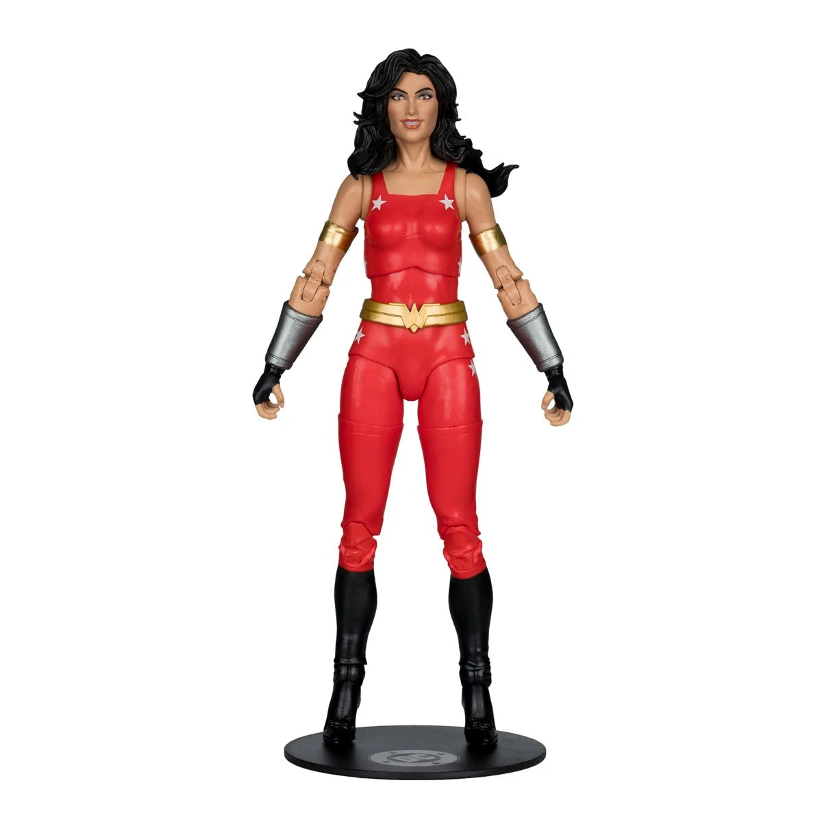 Wonder Girl DC Multiverse Action Figure by McFarlane Toys 7 Inches red superhero figure on display stand