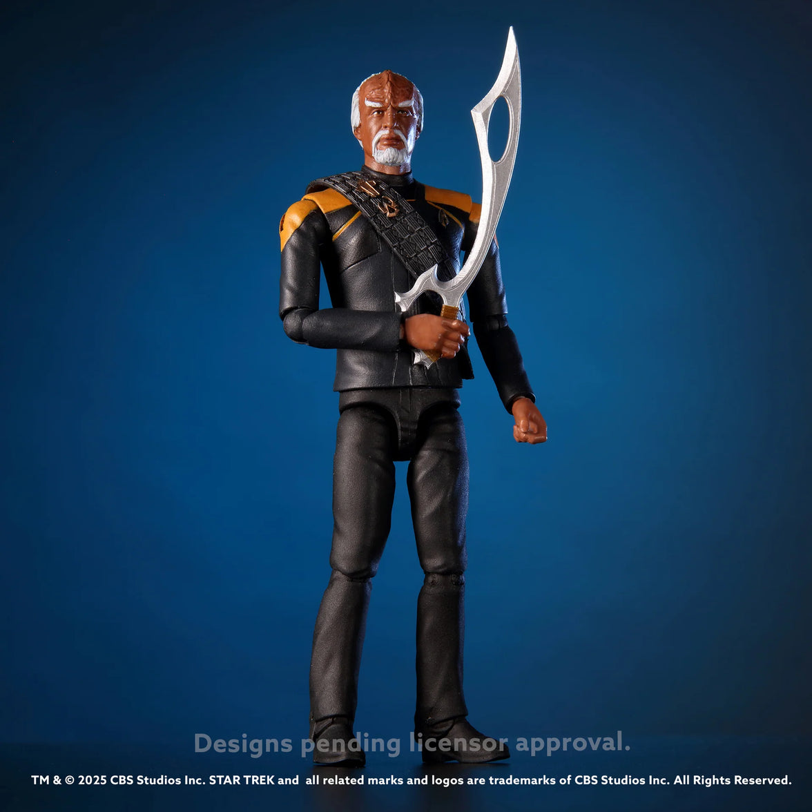 Worf Star Trek Picard Season 3 Action Figure by Master Replicas 4.5"" holding a sword