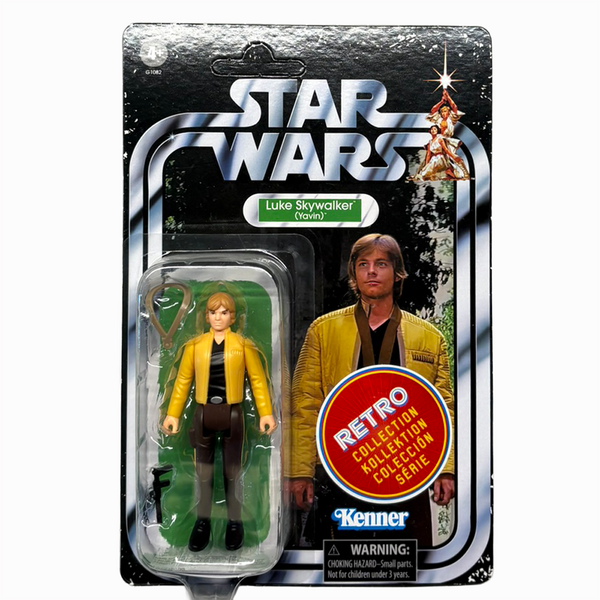 Luke Skywalker (Yavin) Star Wars Retro Collection Action Figure by Hasbro with Blaster 3.75 in carded figure